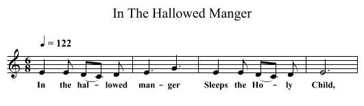 In The Hallowed Manger - staff notation