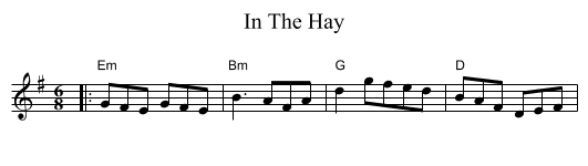 In The Hay - staff notation