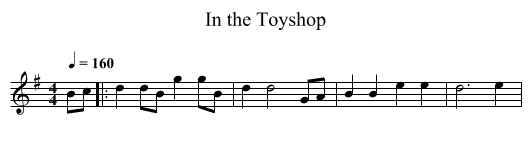 In the Toyshop - staff notation