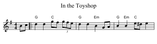 In the Toyshop - staff notation