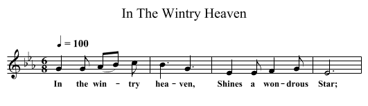In The Wintry Heaven - staff notation