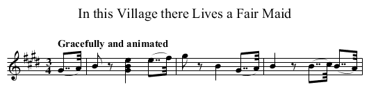 In this Village there Lives a Fair Maid - staff notation