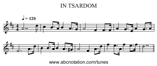 IN TSARDOM - staff notation