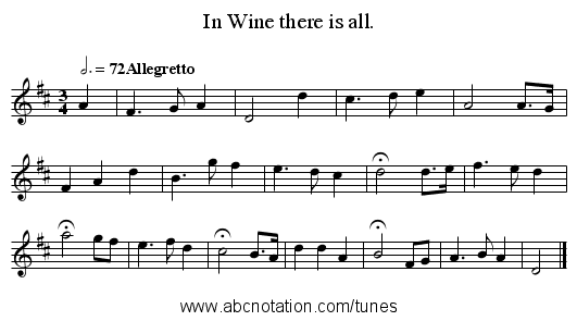 In Wine there is all. - staff notation
