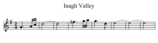 Inagh Valley - staff notation