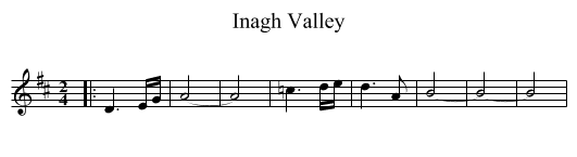 Inagh Valley - staff notation