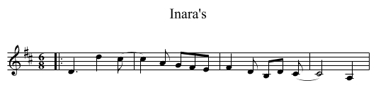 Inara's - staff notation