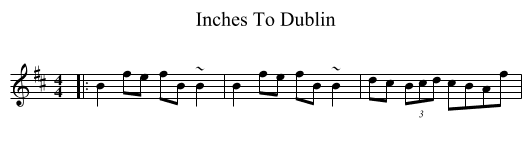 Inches To Dublin - staff notation