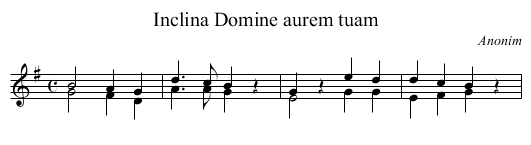 Inclina Domine aurem tuam - staff notation