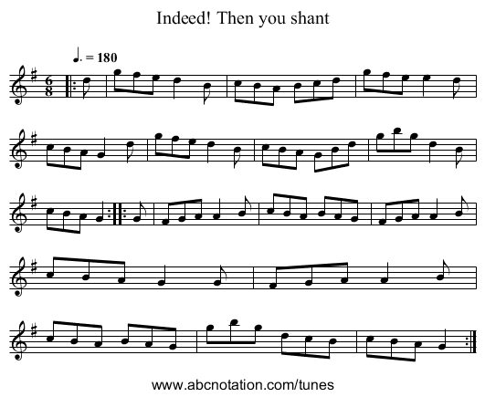 Indeed! Then you shant - staff notation