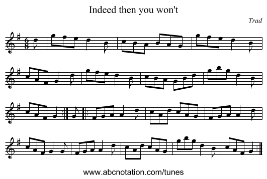 Indeed then you won't - staff notation