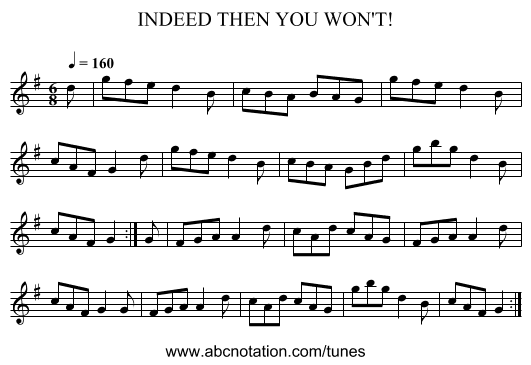 INDEED THEN YOU WON'T! - staff notation