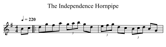 Independence Hornpipe, The - staff notation