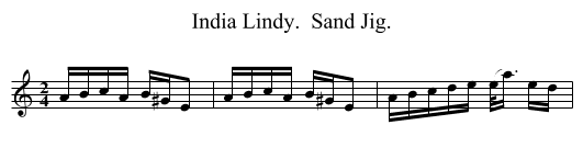 India Lindy.  Sand Jig. - staff notation