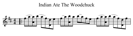 Indian Ate The Woodchuck - staff notation