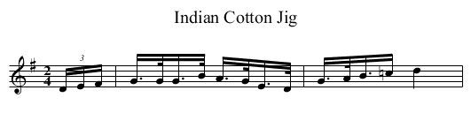 Indian Cotton Jig - staff notation