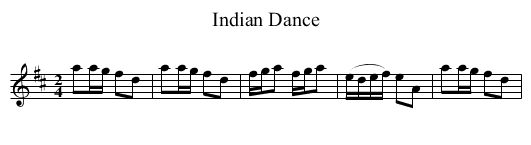 Indian Dance - staff notation