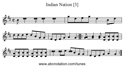 Indian Nation [3] - staff notation