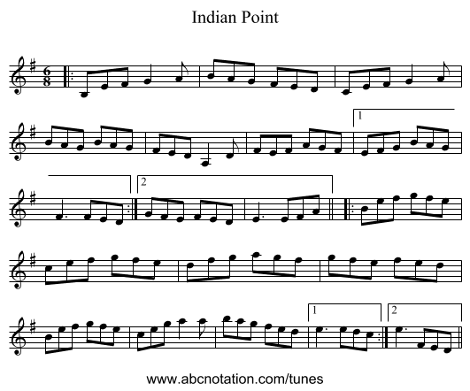 Indian Point - staff notation