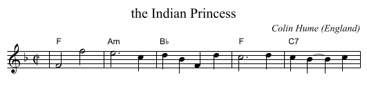 Indian Princess, the  - staff notation