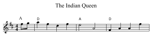 Indian Queen, The  - staff notation