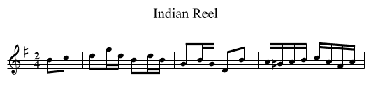 Indian Reel - staff notation