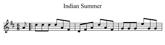 Indian Summer - staff notation