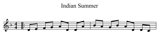 Indian Summer - staff notation