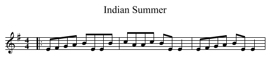 Indian Summer - staff notation