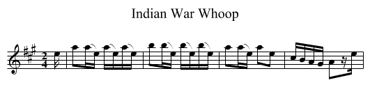 Indian War Whoop - staff notation