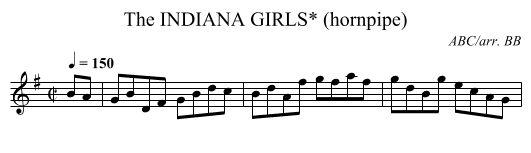 INDIANA GIRLS* (hornpipe), The - staff notation