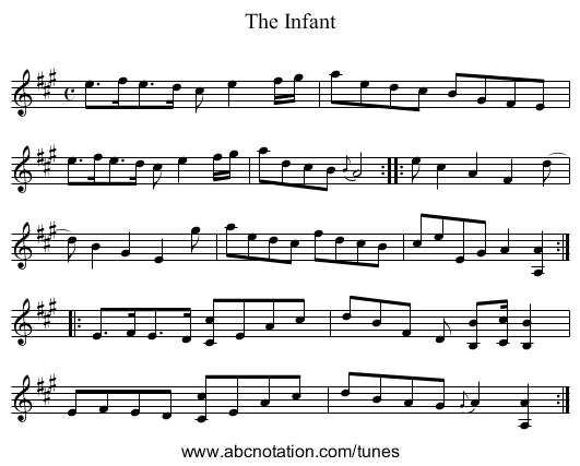 Infant, The - staff notation