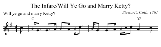 Infare/Will Ye Go and Marry Ketty?, The  - staff notation
