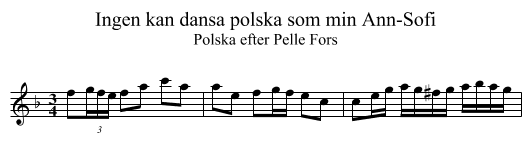 Ingen kan dansa polska som min Ann-Sofi - staff notation