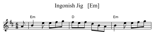 Ingonish Jig   [Em] - staff notation