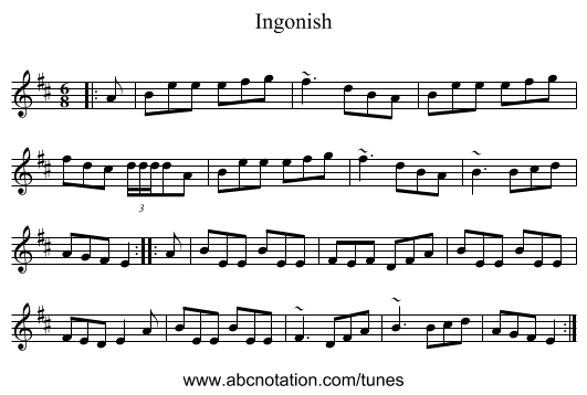 Ingonish - staff notation