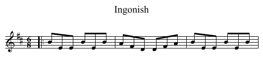 Ingonish - staff notation