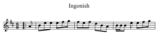 Ingonish - staff notation
