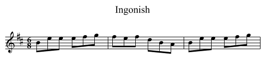 Ingonish - staff notation