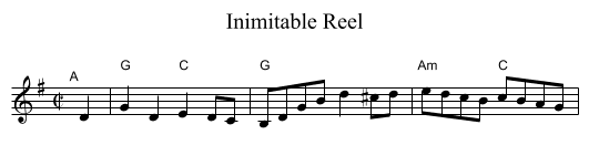 Inimitable Reel - staff notation