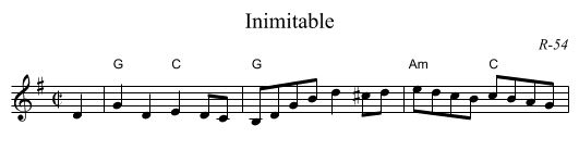 Inimitable - staff notation