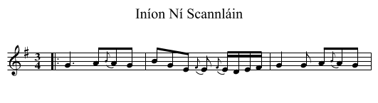 Iníon Ní Scannláin - staff notation