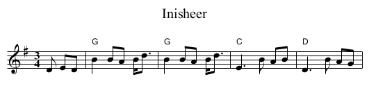 Inisheer - staff notation