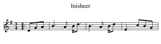 Inisheer - staff notation