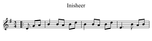 Inisheer - staff notation