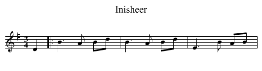 Inisheer - staff notation