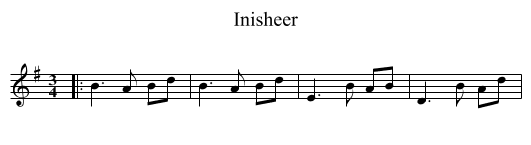 Inisheer - staff notation