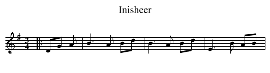 Inisheer - staff notation