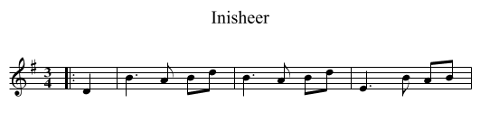 Inisheer - staff notation