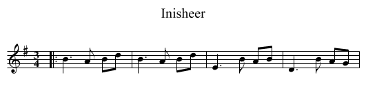 Inisheer - staff notation